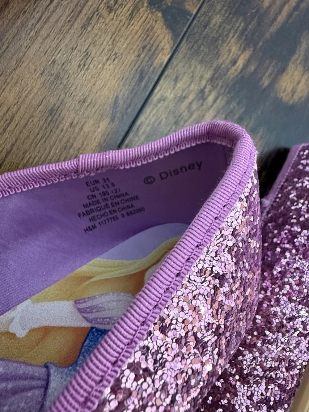 Disney H&M • Girls 13.5 Rapunzel Pink Glitter Mary Jane Princess Shoes